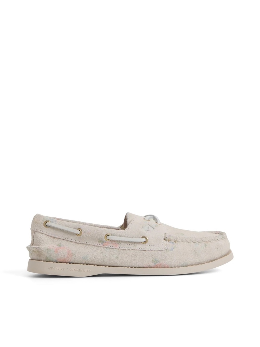 Sperry Cream Suede Women's Moccasin with Pastel Speckle Accents